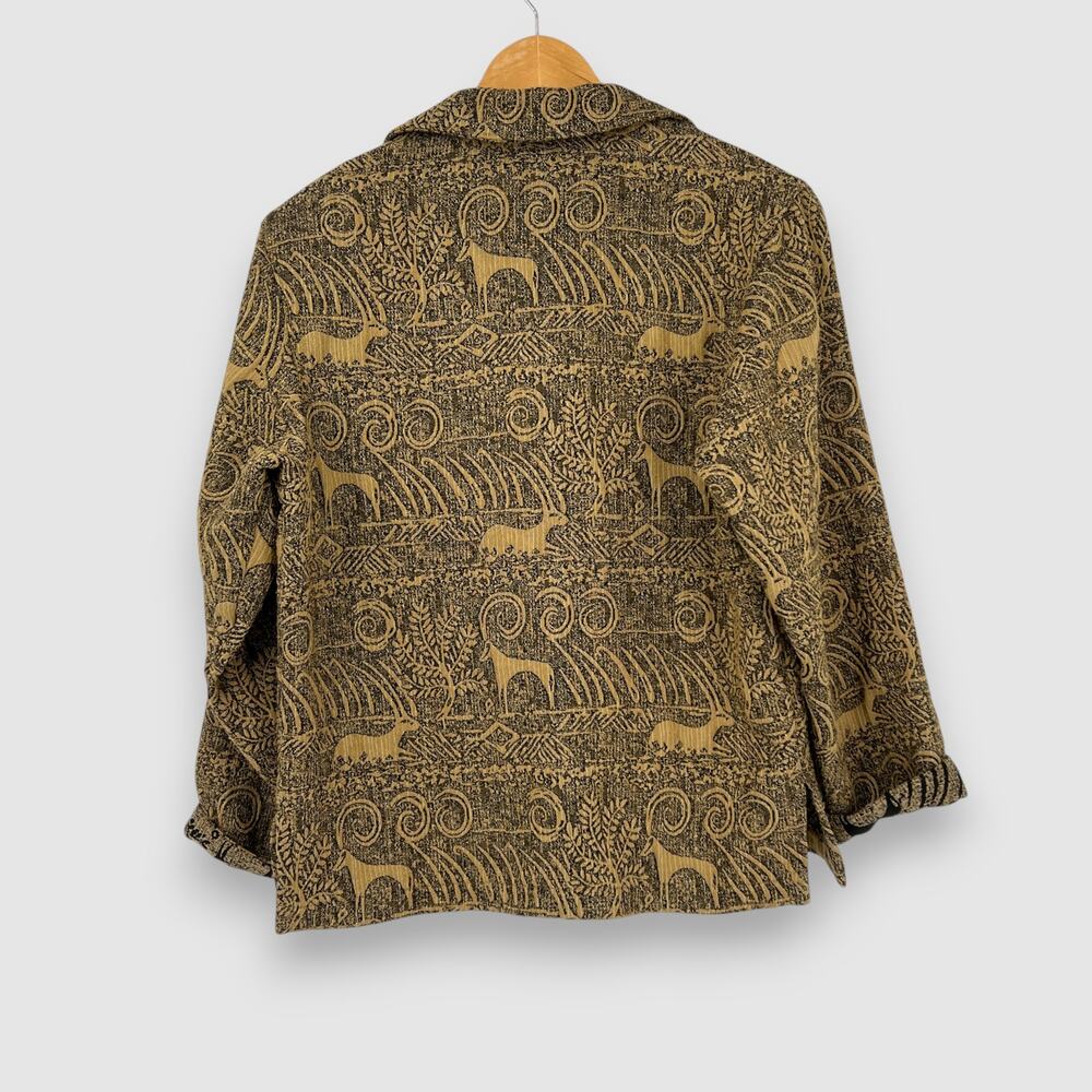 80s Vintage Impala Animal & Nature Print Tapestry Jacket Medium - Picture 2 of 6
